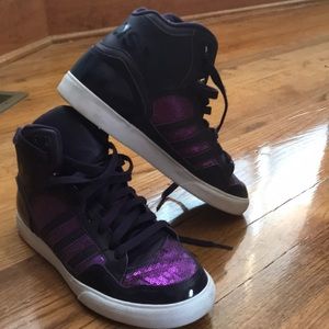 EUC Purple Adidas High Top Sz7